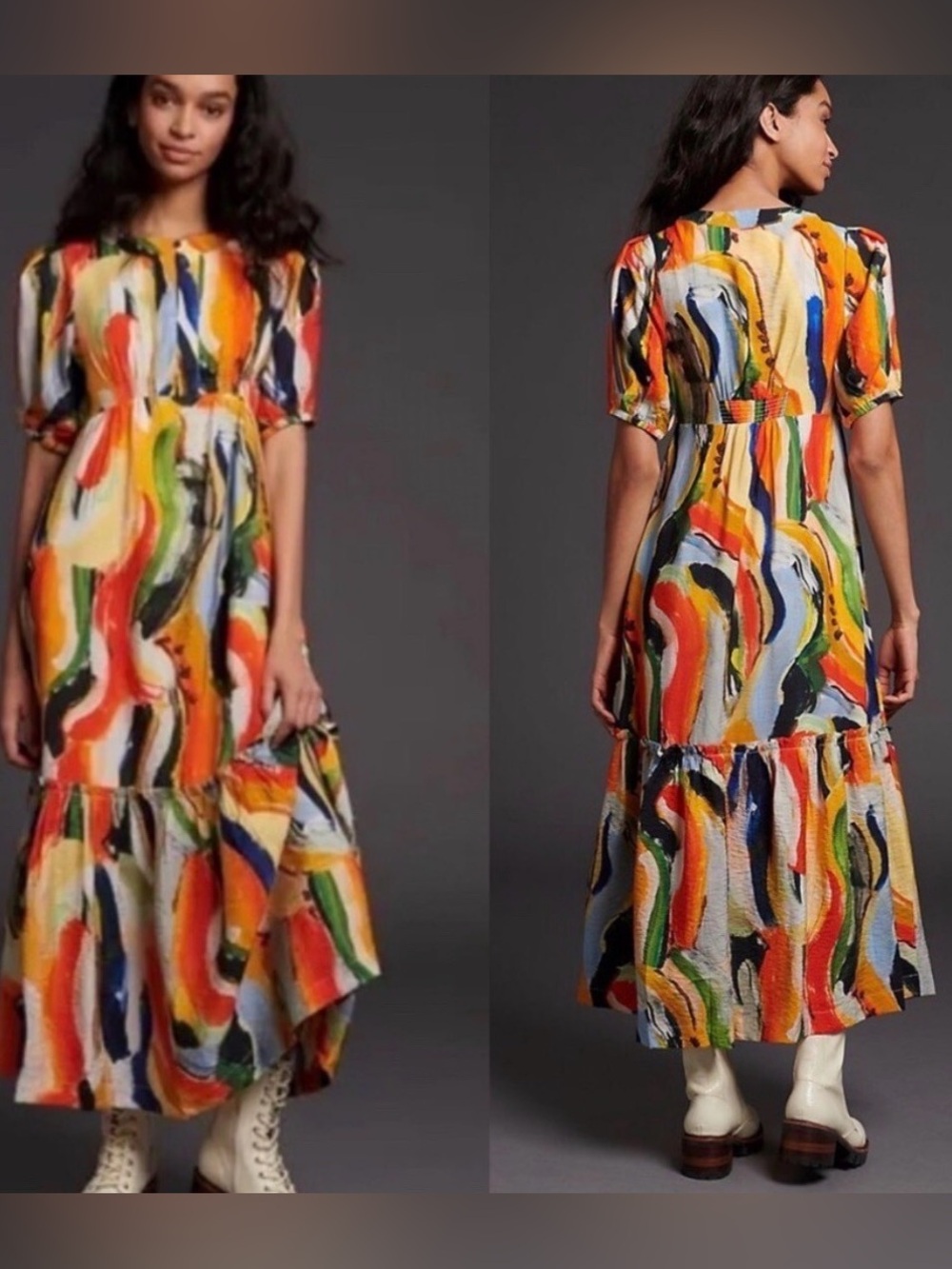 Anthropologie Maeve Suzannah Colorful Printed Maxi Dress